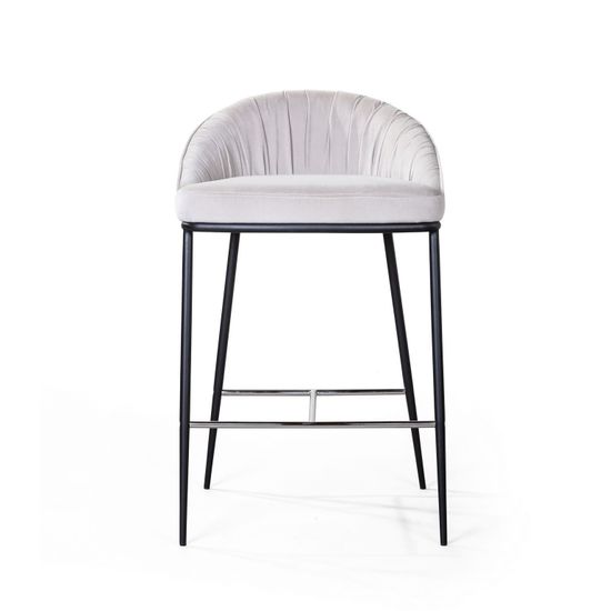 Стул полубарный Barkley, микровелюр серый