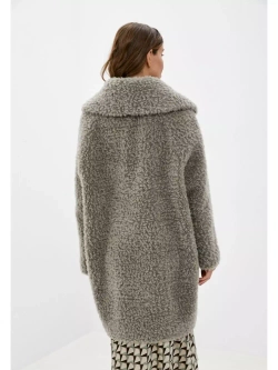 Шуба из овечьей шерсти, оливковая, SilverFox