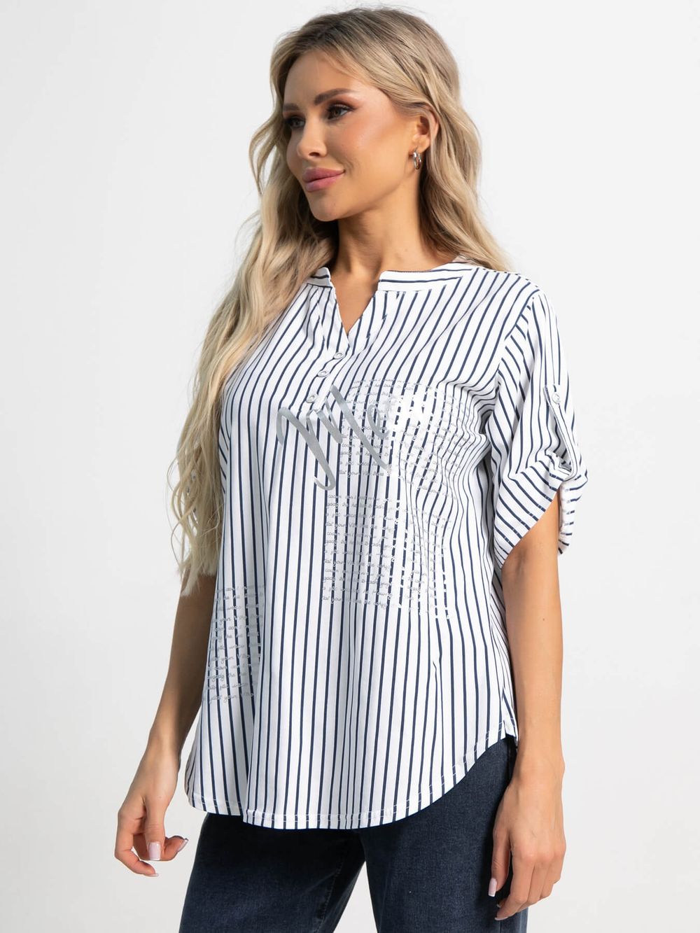 Блуза Сальма (белая/полоска) Б15538-4М LT Collection