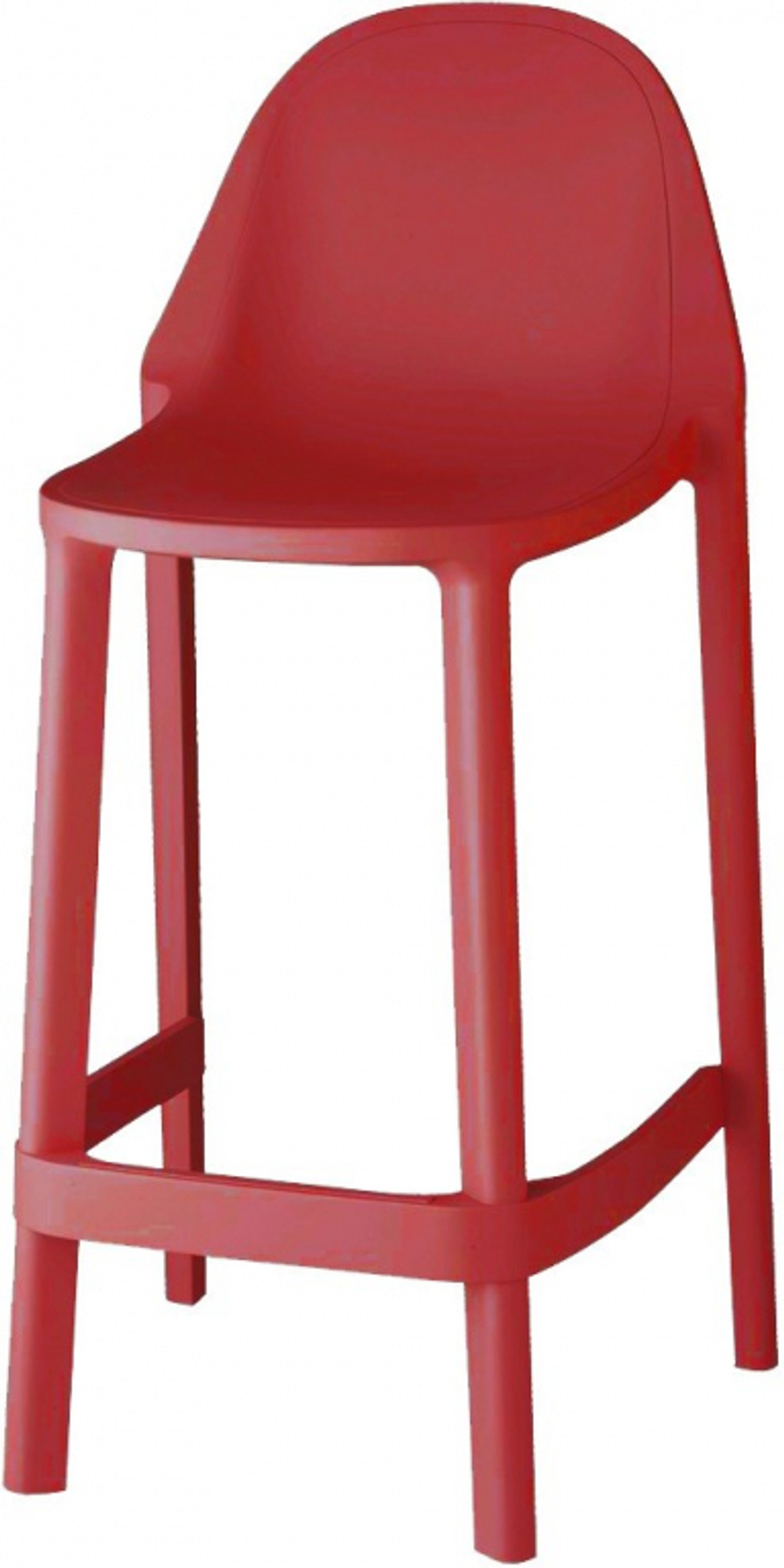 Стул барный пластиковый Scab Design Piu, красный