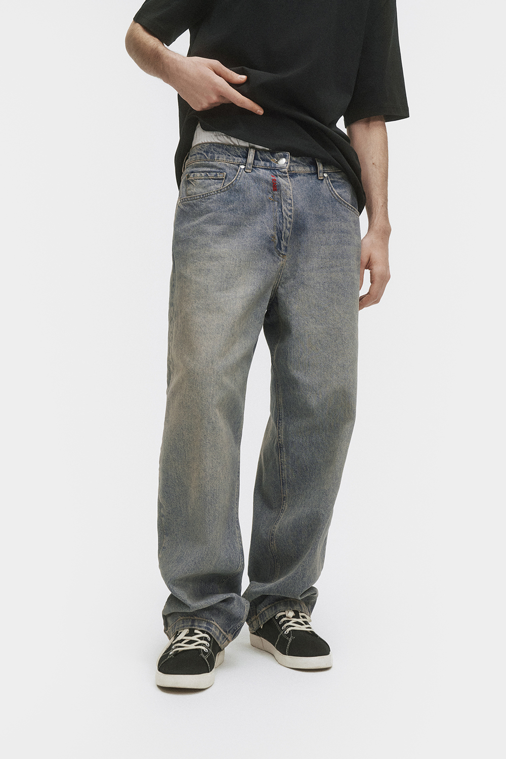 Джинсы широкие мужские Men Jeans Wide Dirty blue