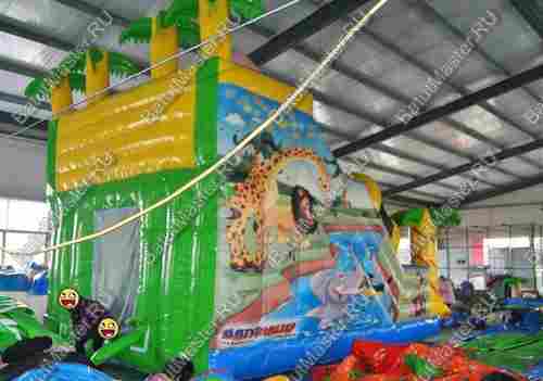 Детский надувной батут-горка "Задорный слонёнок"