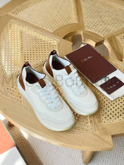 Мужские кроссовки Loro Piana 410 Walk Wish белого цвета