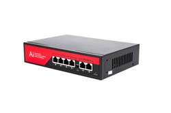 Коммутатор-свитч Bazis, 4 RJ45 порта 1Гбит/с, 2 Uplink порта 1Гбит/с, PoE