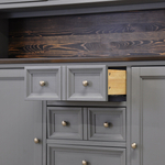 Буфет деревянный с 4 дверями Лэйквью 155х41х202 см с подсветкой, из натуральной сосны