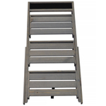 Подставка для цветов и декора напольная 3 полки из массива сосны Флорэль, деревянная этажерка для цветов на подоконник в стиле рустик, серая