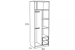 Шкаф для одежды НМ 014.07 с ящиками «Фанк» Дуб сонома/белый скандинавский