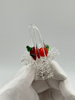 Миниатюрная декоративная корзина из стекла