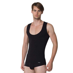 Мужская майка черная с глубоким вырезом Doreanse 2015