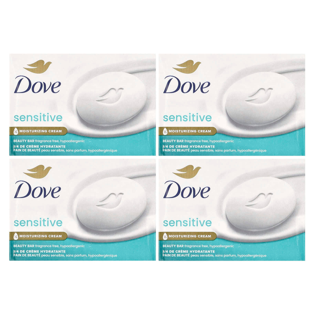 Dove, кусковое мыло, для чувствительной кожи, без отдушки, 4 шт. по 106 г (3,75 унции)