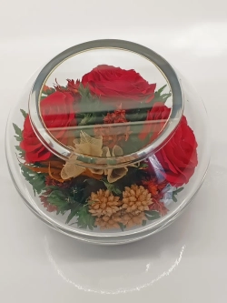 натуральные цветы в стекле, вакуум