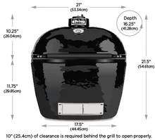 Керамический угольный гриль Primo Oval 200 Junior, 34х47 см