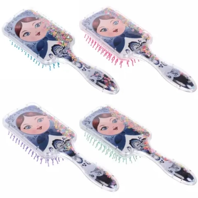 Расческа массажная детская «Russkaya krasa», Красавица, микс 4 цвета, на подвесе, 20*6см