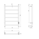 Полотенцесушитель MIXLINE VEGA  80х50 (таймер, 289 Вт, 6 перекладин) электрический ЧЕРНЫЙ