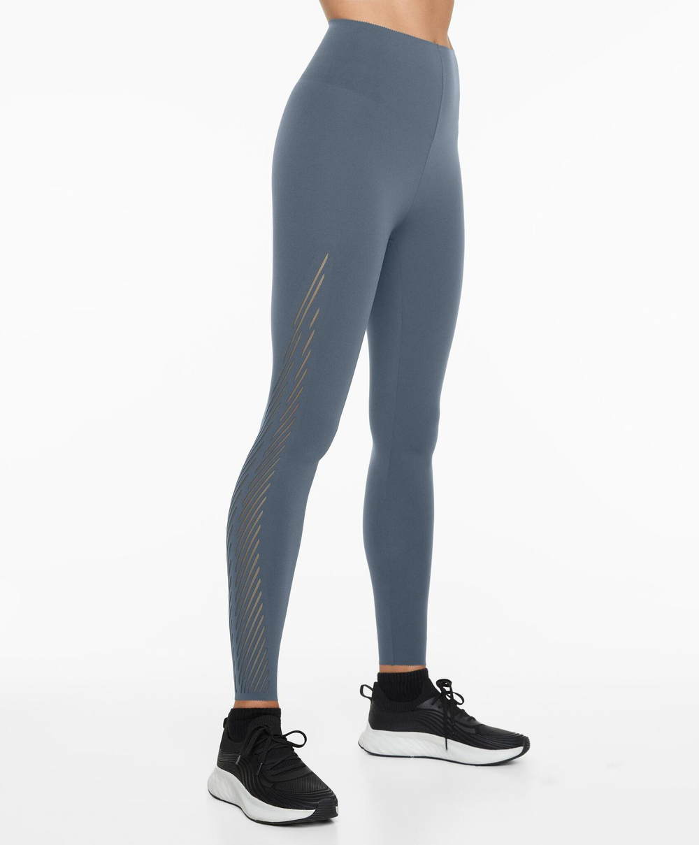 OYSHO Компрессионные легинсы до щиколотки длиной 65 см с высокой посадкой, нефтяной