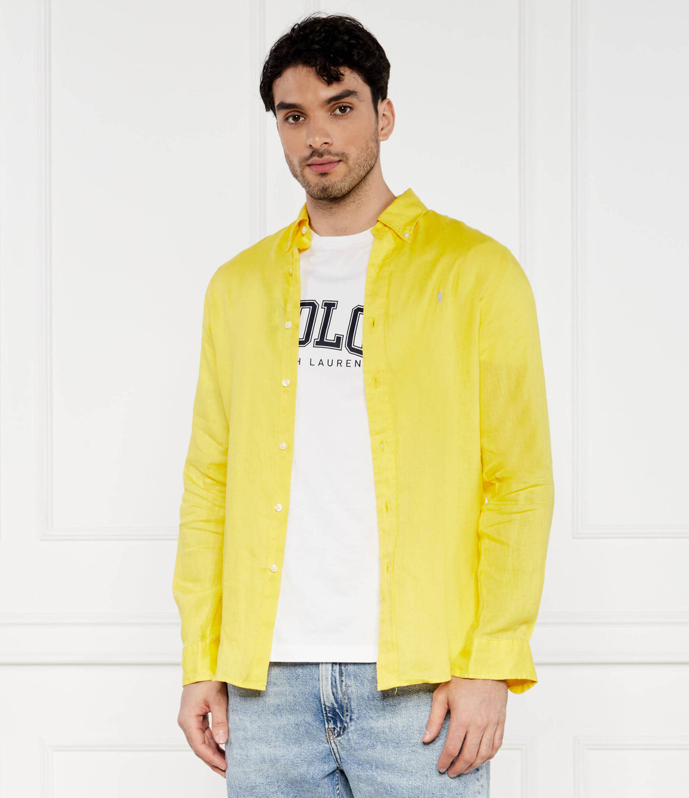 Льняная рубашка POLO RALPH LAUREN - желтый(710794141)