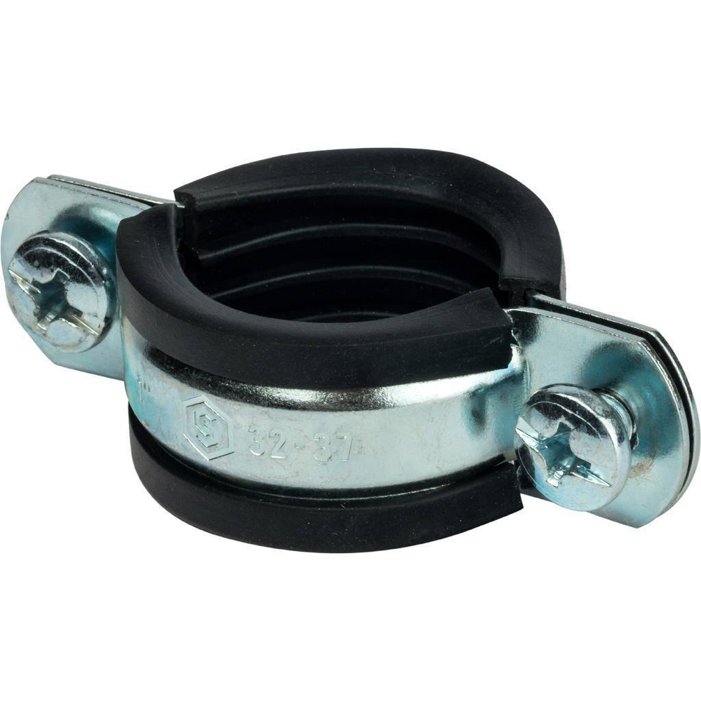 Хомут для труб, комплект: хомут+шпилька шуруп +дюбель пластиковый  1"(32-37)