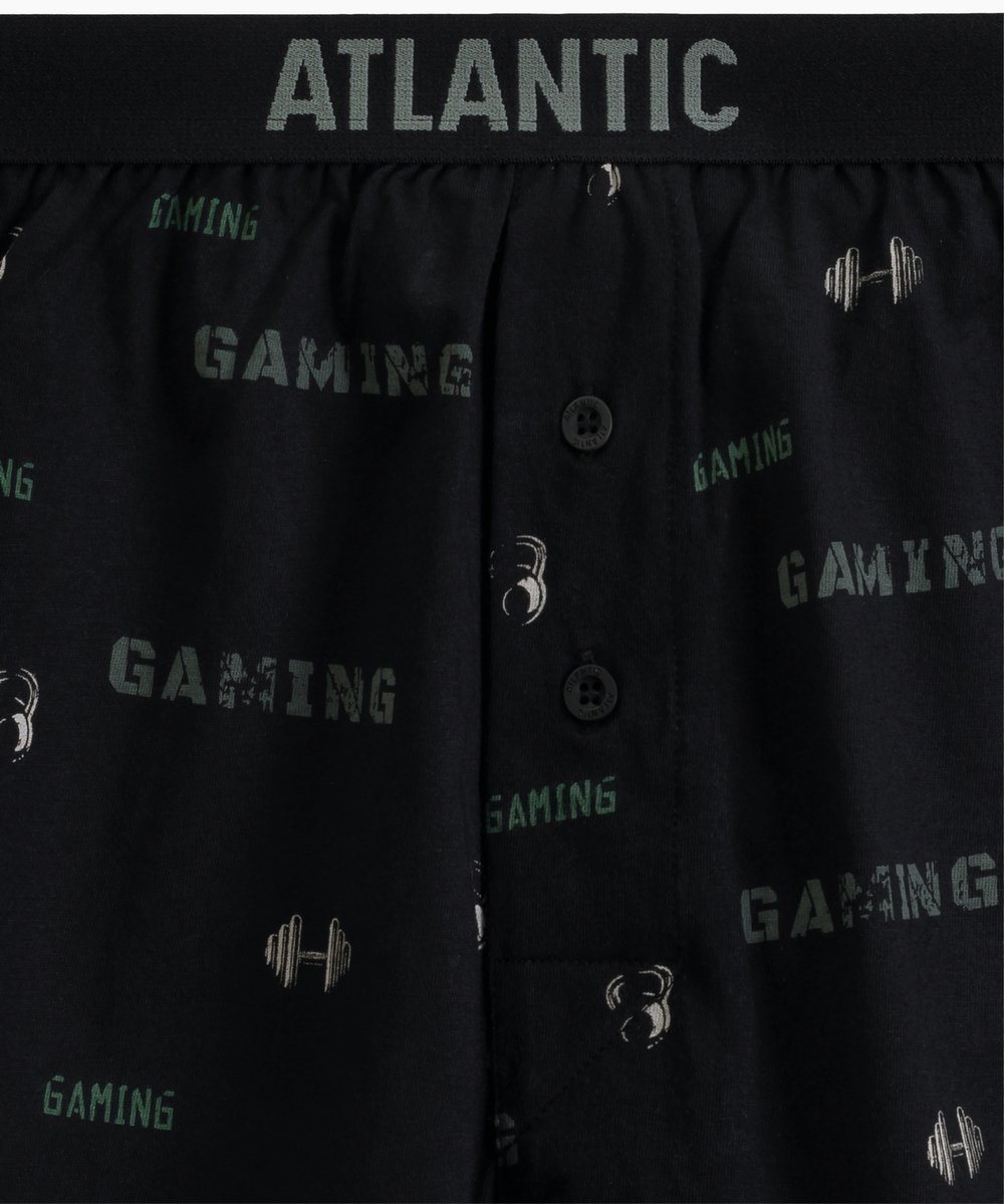 Мужские трусы боксеры Atlantic, набор из 2 шт., хлопок, черные + светлые хаки, 2MBX-084