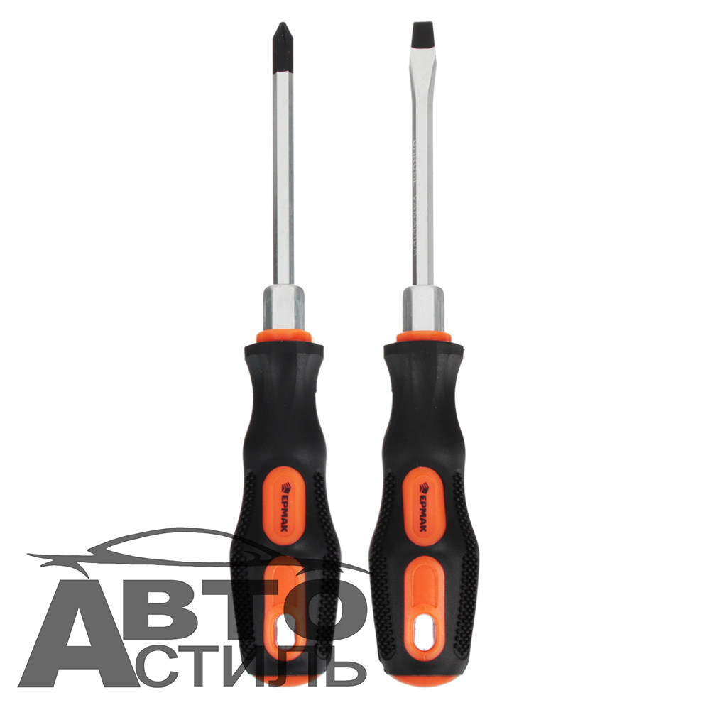 Набор отверток   2пр (1крест+1плоская) ПОД КЛЮЧ блистер ЕРМАК 651222