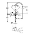 Смеситель для кухни Grohe minta для мойки С-излив