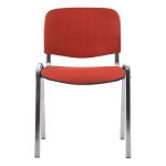 Стул Helmi HL-F01 "Изо", каркас хром, обивка ткань красная с черным