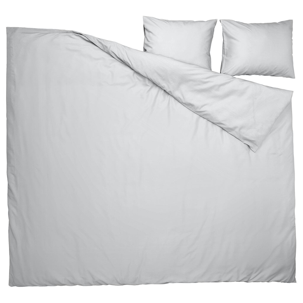 IKEA PILTANDVINGE  (ИКЕА ПИЛТАНДВИНГЕ)  -  Пододеяльник и 2 наволочки, серый, 200x200/50x60 см