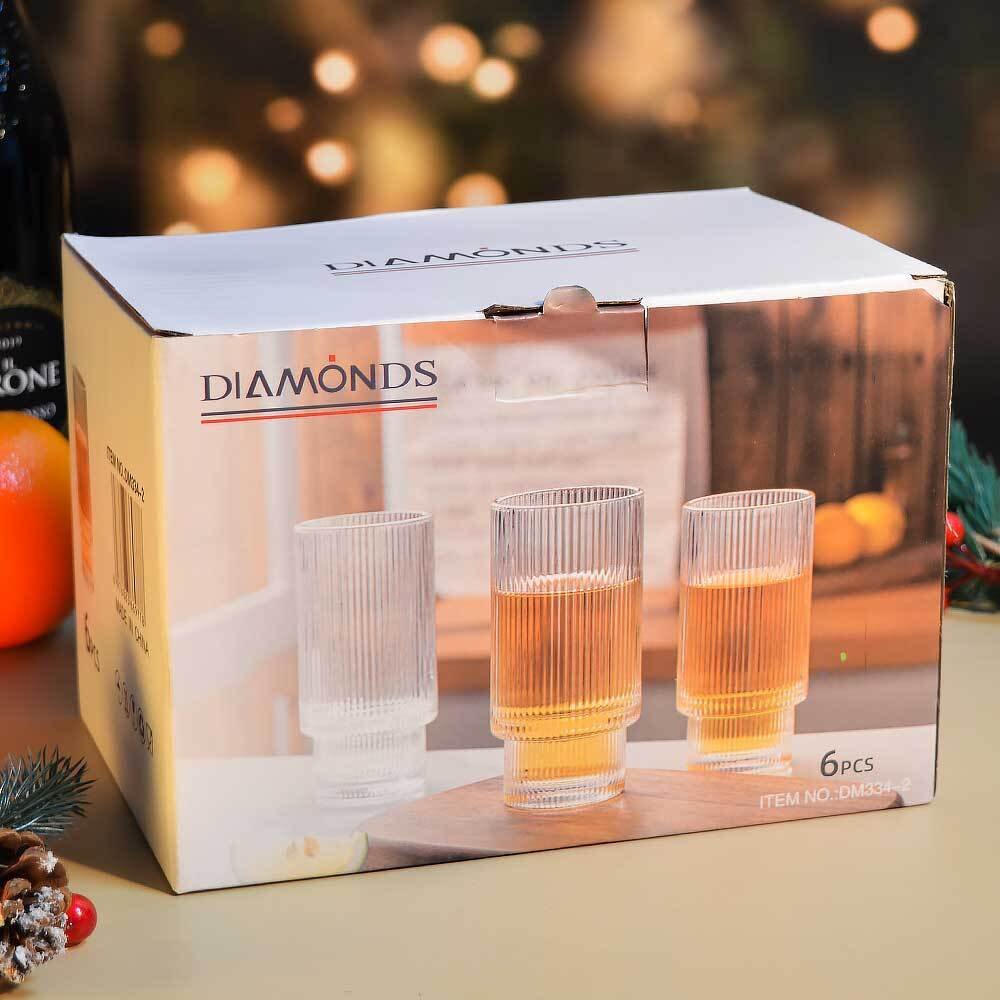 Набор стаканов 6шт 330мл, d7см, h14см (высокие), DM334-2