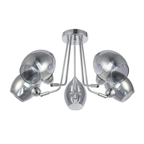 SLE102402-05 Светильник потолочный Хром/Дымчатый E14 5*40W