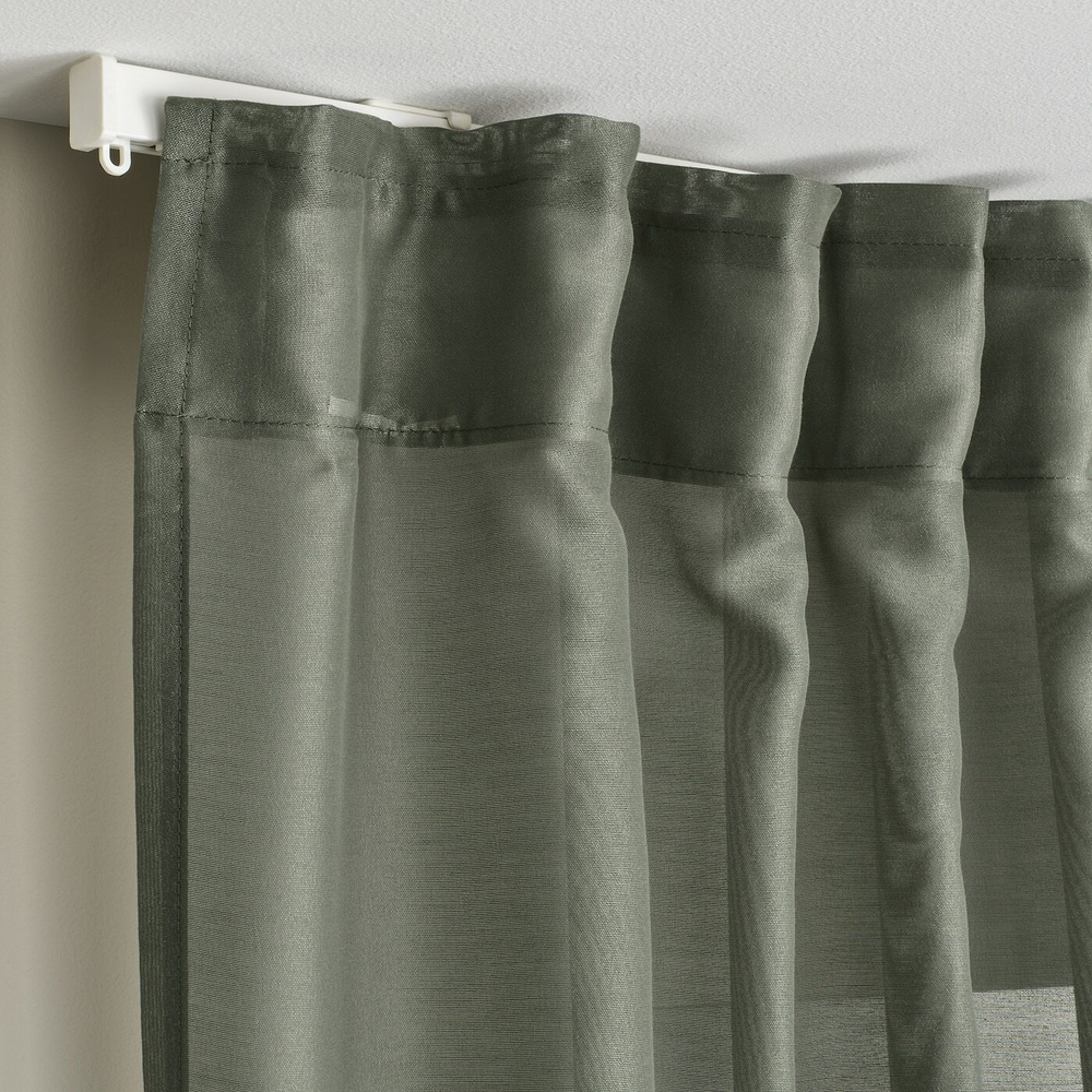 IKEA STENFRÖ  (ИКЕА СТЕНФРÖ)  -  Шторы, 2 шт, на ленте/зеленые, 145x300 см