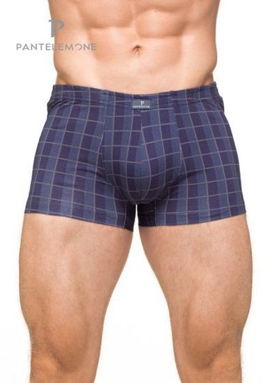 Трусы мужские боксеры Pantelemone PMH-1142, клетка тёмно-синяя