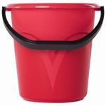 Ведро 8 л, без крышки, пластиковое, пищевое, красное мерная шкала, LAIMA, 603892