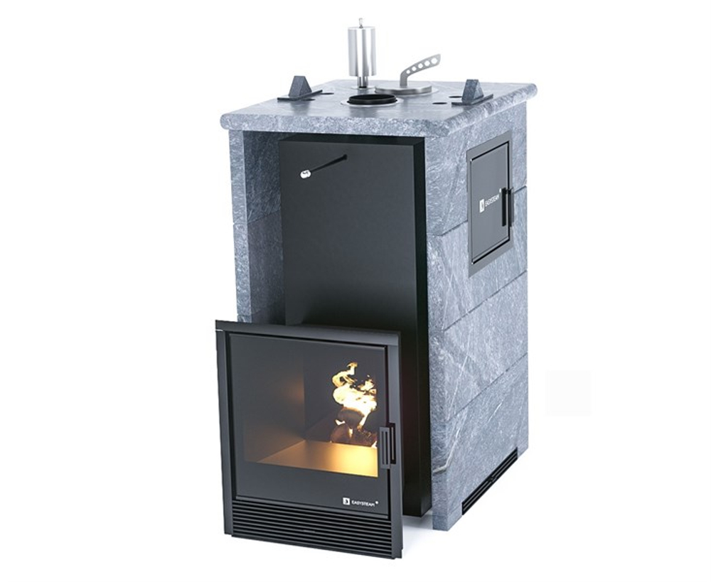 Печь для бани Изистим Сочи М2 в трехстороннем кожухе с закрытым верхом