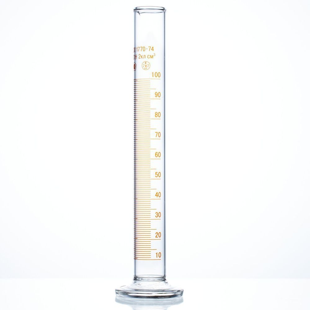 Цилиндр мерный 100мл. основание стекло
