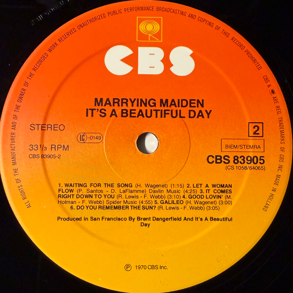 It's A Beautiful Day ‎– Marrying Maiden (Голландия 1979г.)