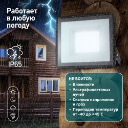Прожектор светодиодный уличный ЭРА LPR-023-0-65K-100 100Вт 6500K 8000Лм IP65