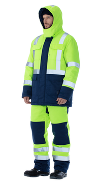 Костюм зимний "Альянс" полукомбинезон (лимон/синий)