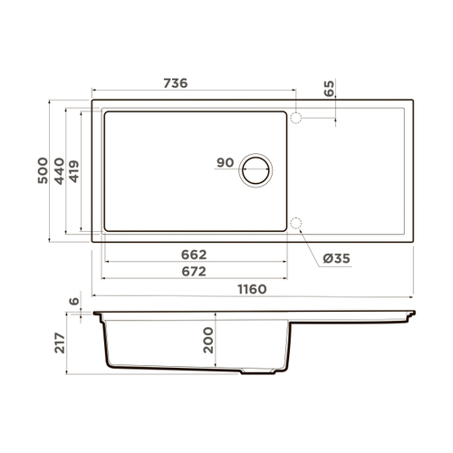 кухонная мойка Omoikiri Sintesi 116-GB Artceramic/графит