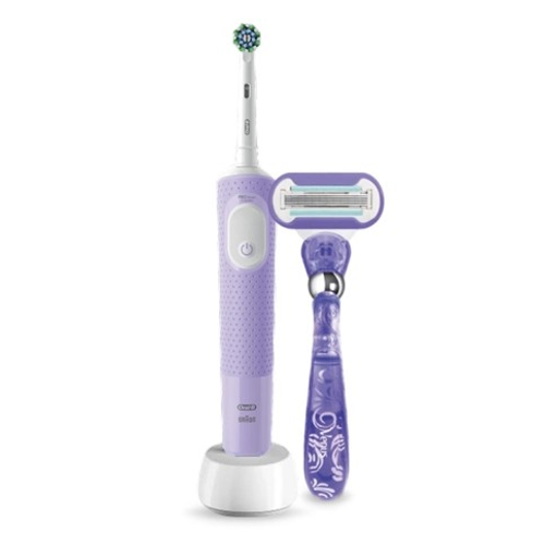 Oral-B Электрическая зубная щётка PRO VITALITY +1 сменная насадка + 1 заряд устр + 1 женская бритва (тип 3708)