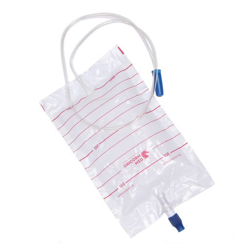 Мочеприемник  прикроватный 1000 мл трубка 90см с прямым сливом UNICORNmed