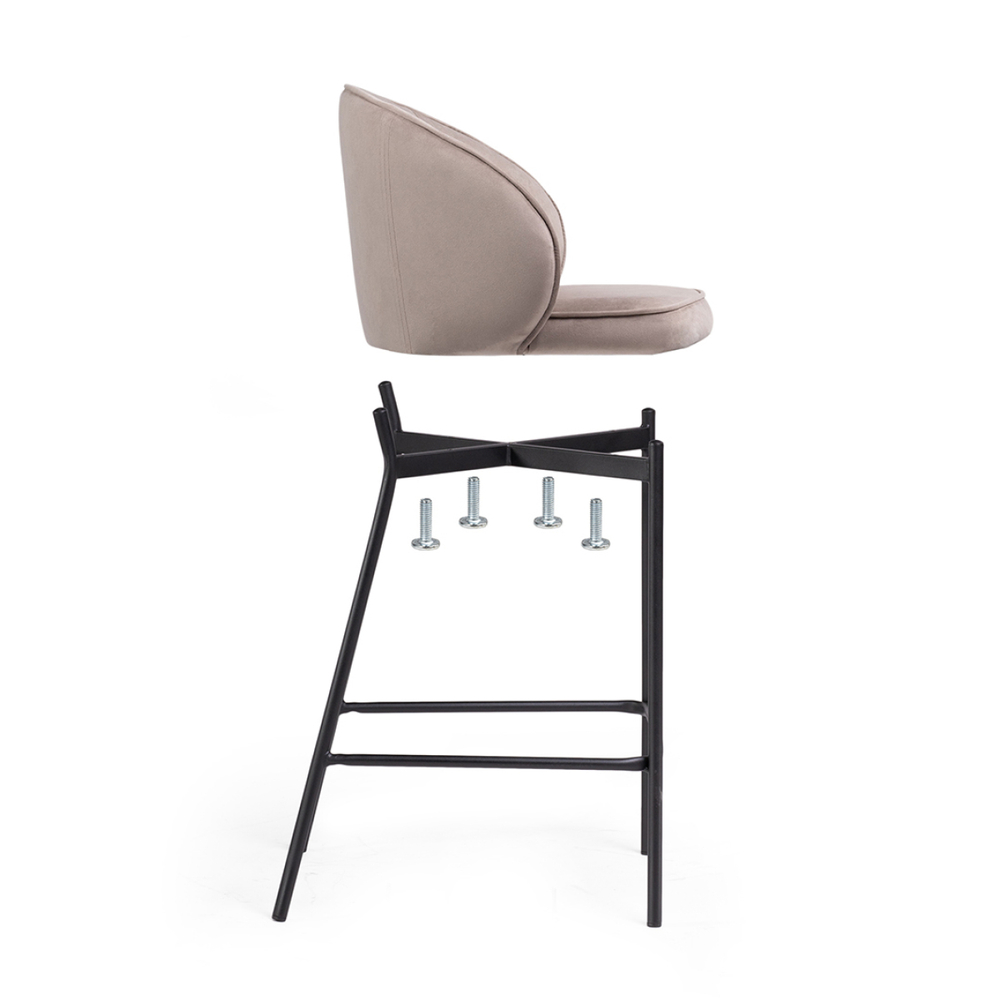 Барный стул Woodville Нейл латте, черный