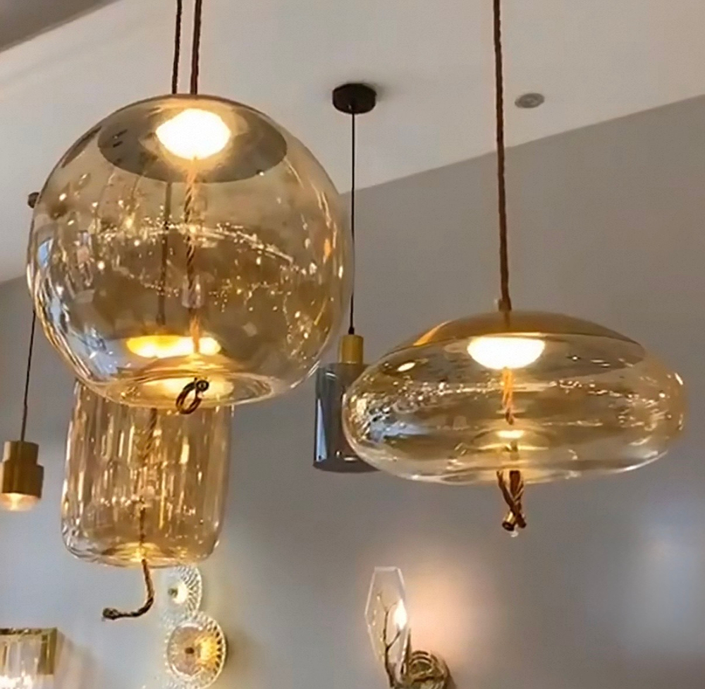 Pendant design lamp Knot by Brokis (Cognac)