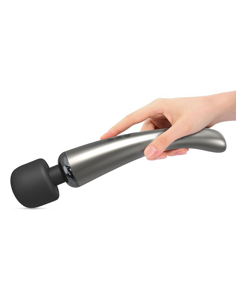 Черно-серый жезловый вибратор Megawand - 29,5 см. (Цвет: черный с серым)