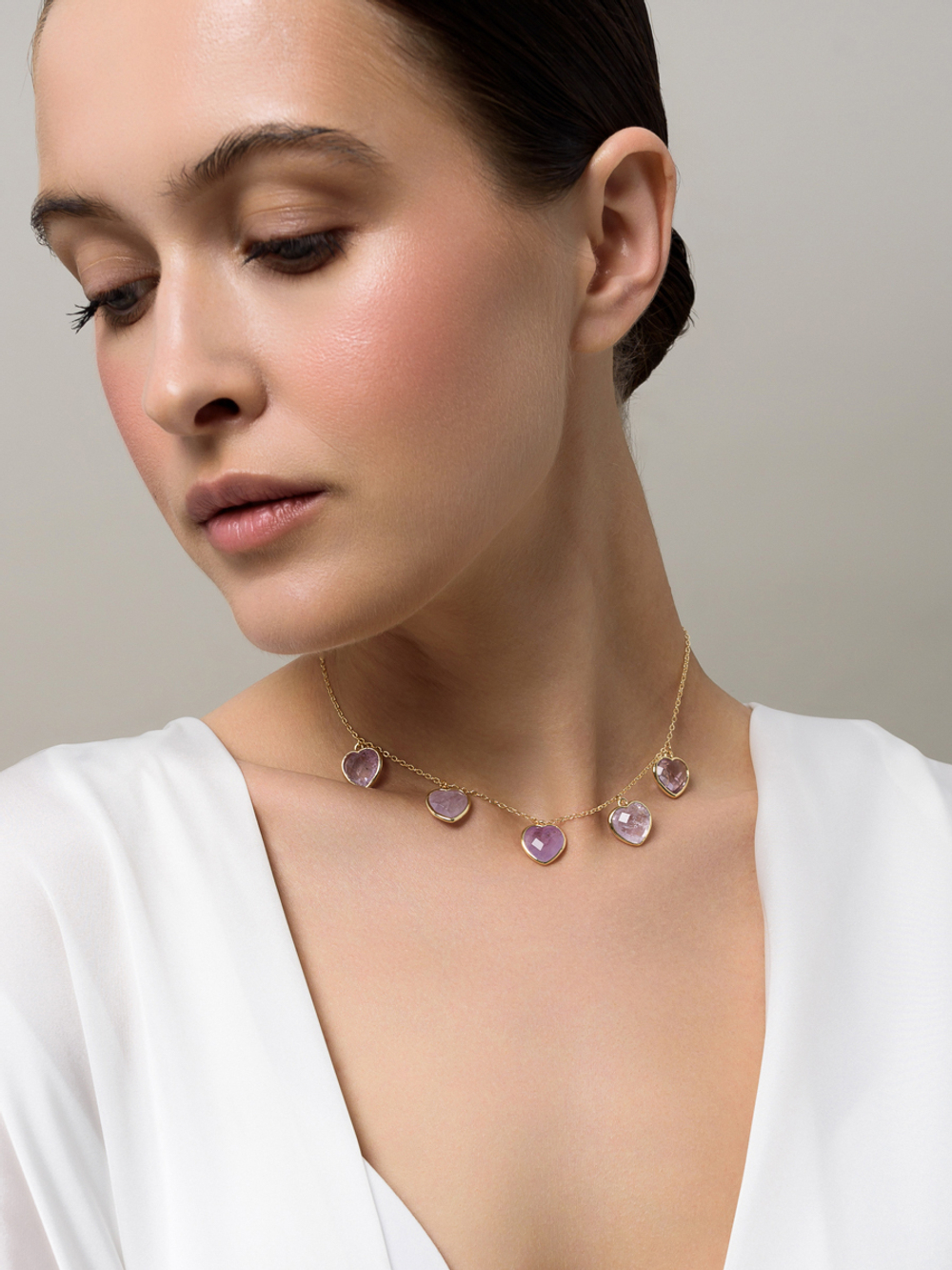 Чокер "Amour" с аметистом Gold