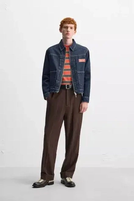 ZARA Х HARRY LAMBERT ДЖИНСОВАЯ КУРТКА, СИНИЙ