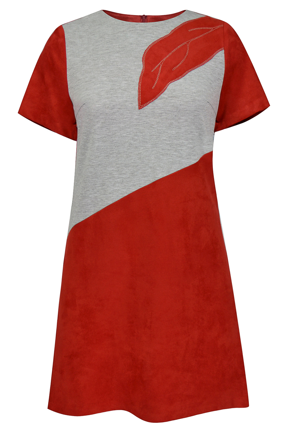 Трикотажное платье 1777Л, красный #257Кр051777Л