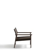 Кресло Jan из переработанной кожи темно-коричневого цвета и ясеня в ореховом цвете