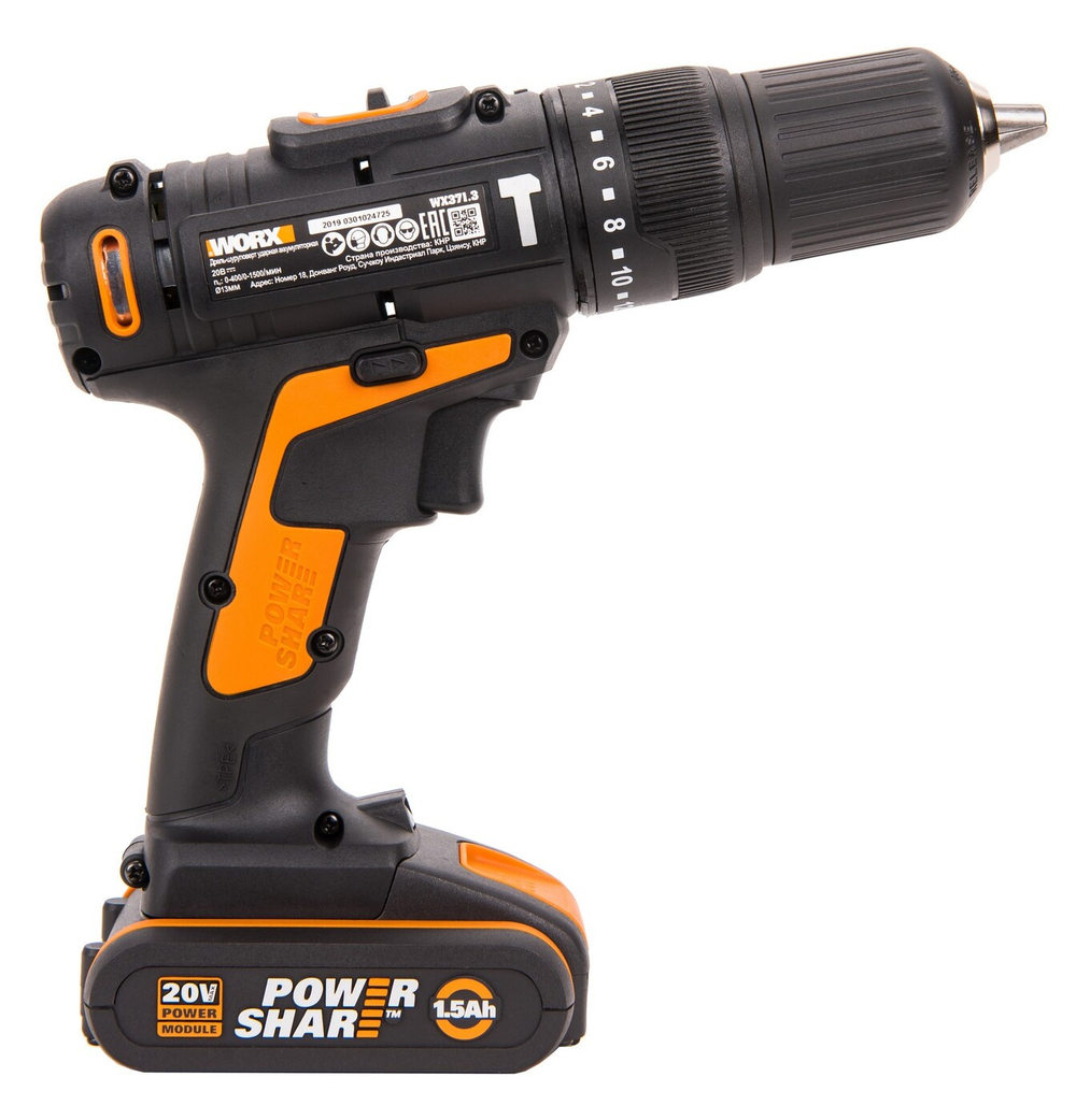 Дрель-шуруповерт ударная аккумуляторная WORX WX371.3