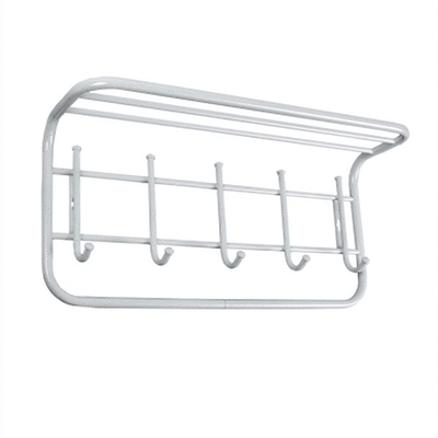 Вешалка с полкой 60см 5 крючков белый