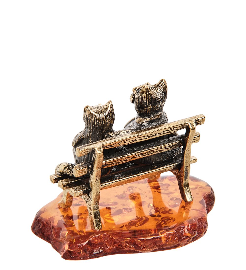 Народные промыслы AM-1053 Фигурка «Коты Пара» (латунь, янтарь)