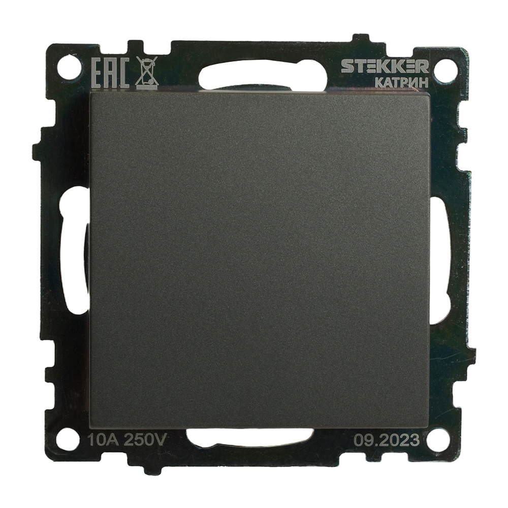 Переключатель перекрестный 1-клавишный (механизм), 250В, 10А, серия Катрин, графит, GLS10-7110-06 49416